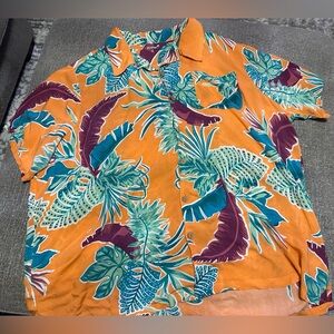 KS Island Hawaiian Shirt Men’s 
Size 3X Orange